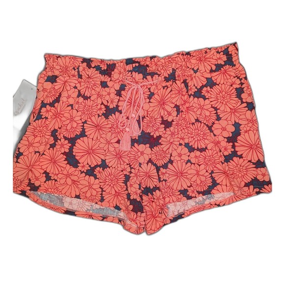 Isabel Maternity Drapey Knit Shorts Pink Floral - Picture 3 of 10